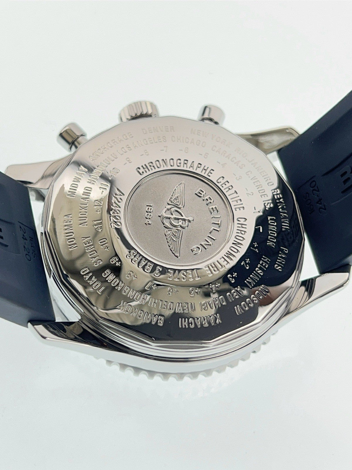 Breitling Navitimer World Stainless Steel Blue Dial 46mm Automatic Mens A24322