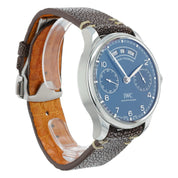 IWC Portuguese Annual Calendar Steel Blue Dial Automatic Mens Watch IW503502