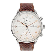 IWC Portuguese Chronograph Steel Silver Color Dial 41mm Automatic Mens IW371445