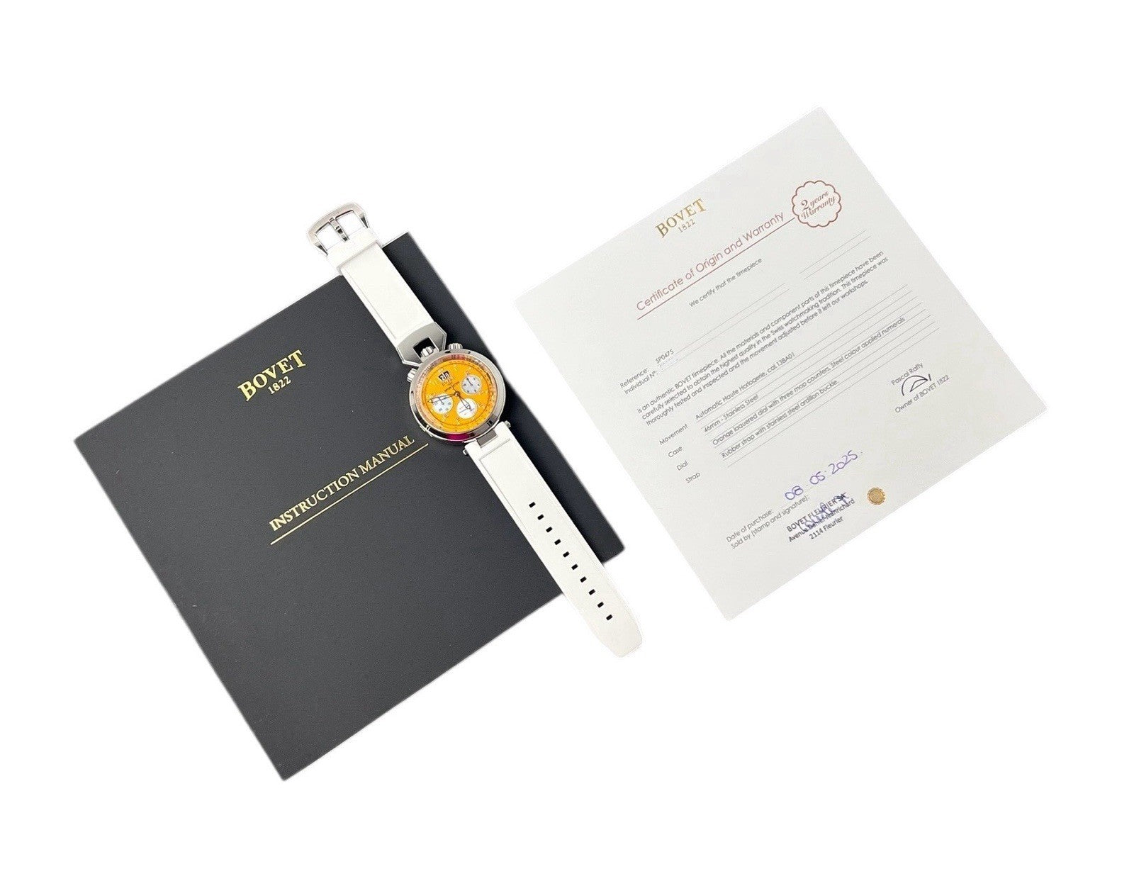 NEW 2025 Bovet Sportster Saguaro Steel Orange Dial 46mm Automatic Mens SP0475