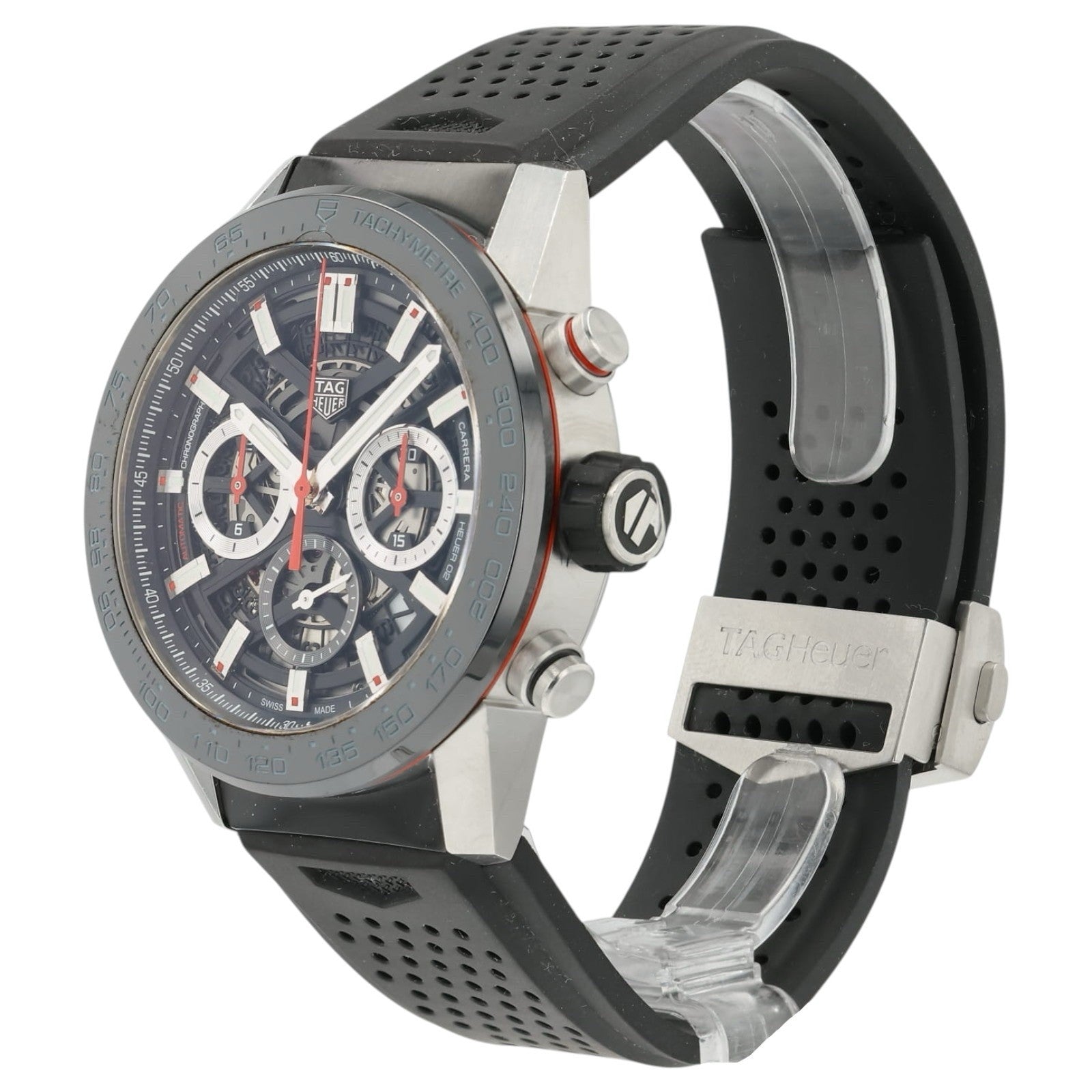 Tag Heuer Carrera Black Dial Stainless Steel 45mm Automatic Men’s Watch CBG2A10
