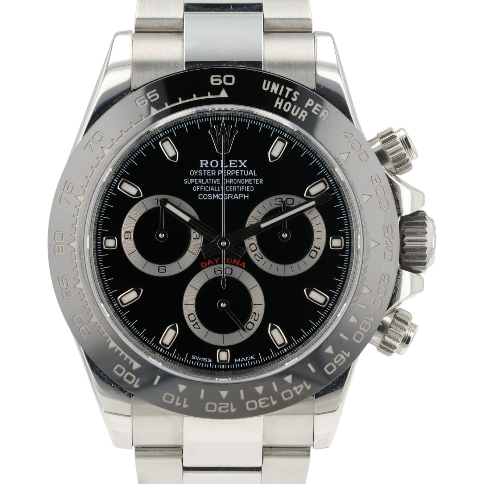 Rolex Cosmograph Daytona Black Dial Stainless Steel 40mm Automatic Mens 116500LN