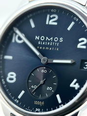 Men's 2021 Nomos Club Neomatik Stainless Steel 42mm Date Blue w/ Box & Papers