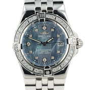Breitling Starliner Blue MOP Dial Diamond Steel 30mm Quartz Women’s A71340