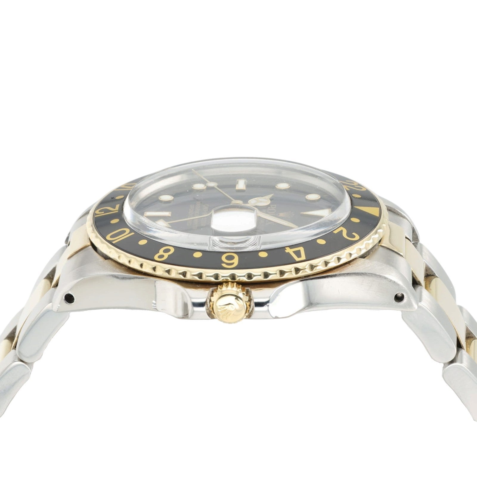 Rolex GMT Master Black Dial Gold & Steel 40mm Automatic Men's Watch 16713