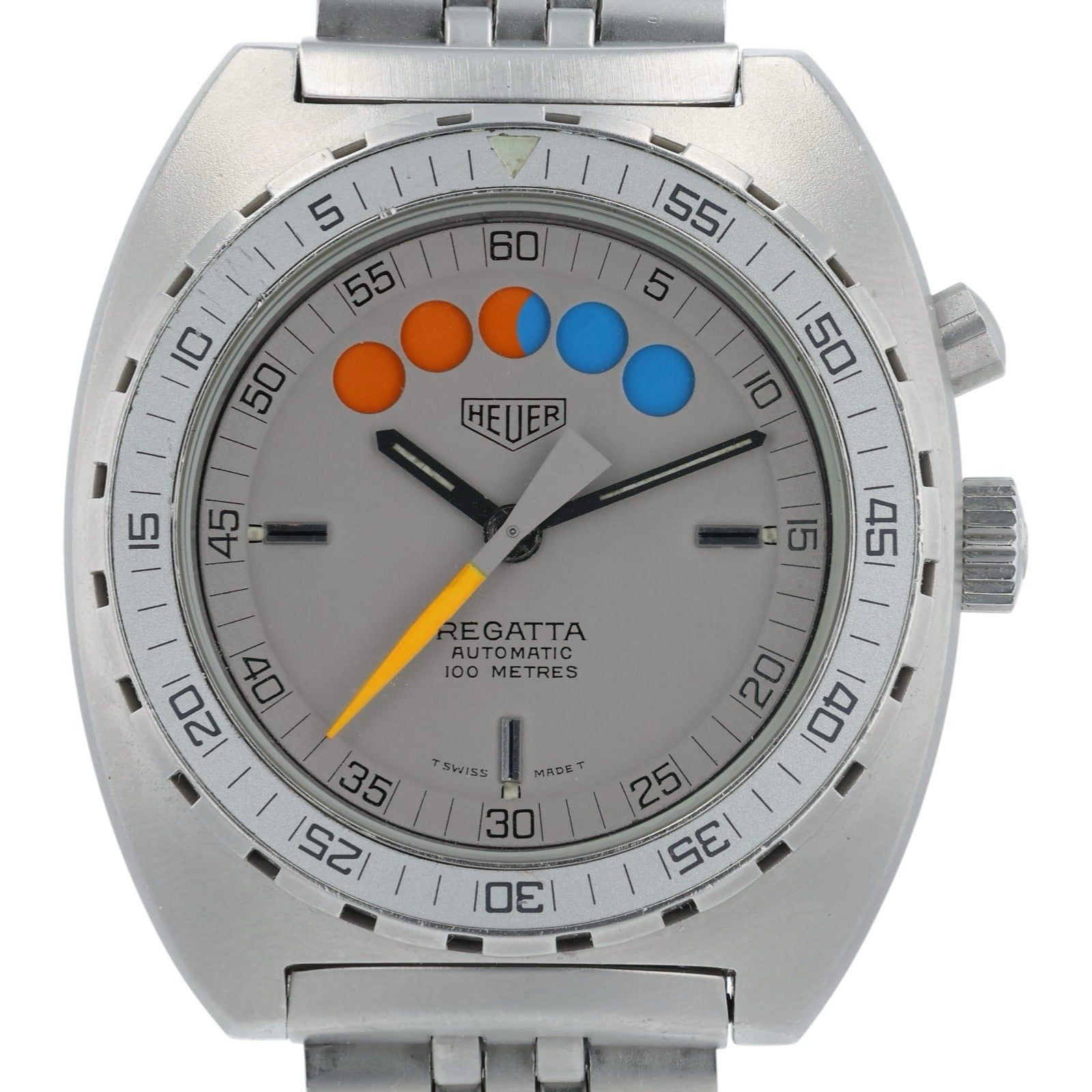 Heuer Regatta Timer Grey Dial Stainless Steel 42mm Automatic Men’s Watch 134.603