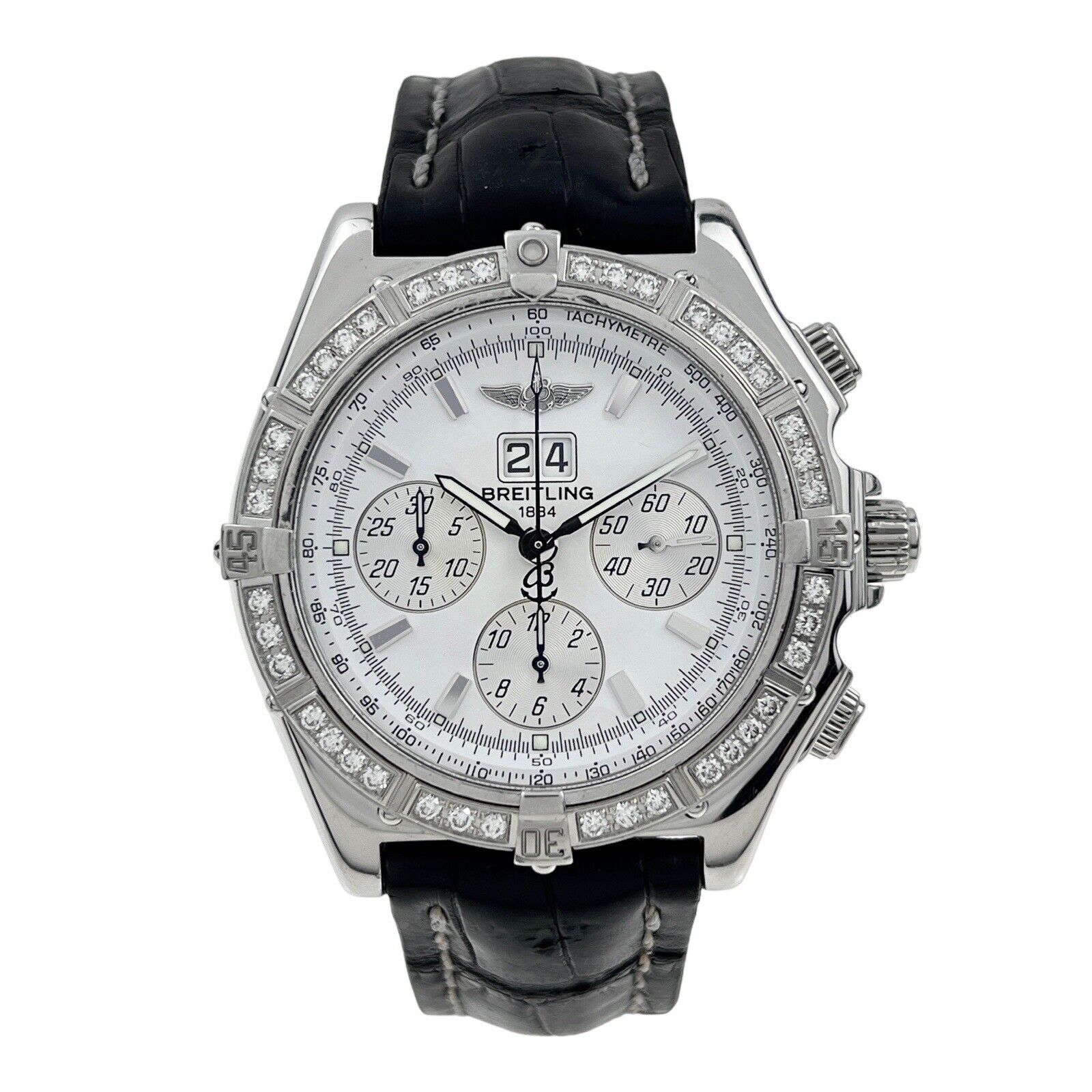 Breitling Crosswind Special 44mm Automatic Watch A44355 w/ Diamond Bezel