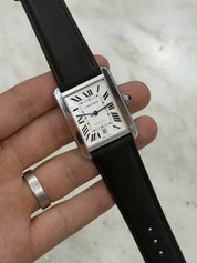 Cartier Tank XL Silver Dial Stainless Steel 31mm Auto Men's Watch W5200027
