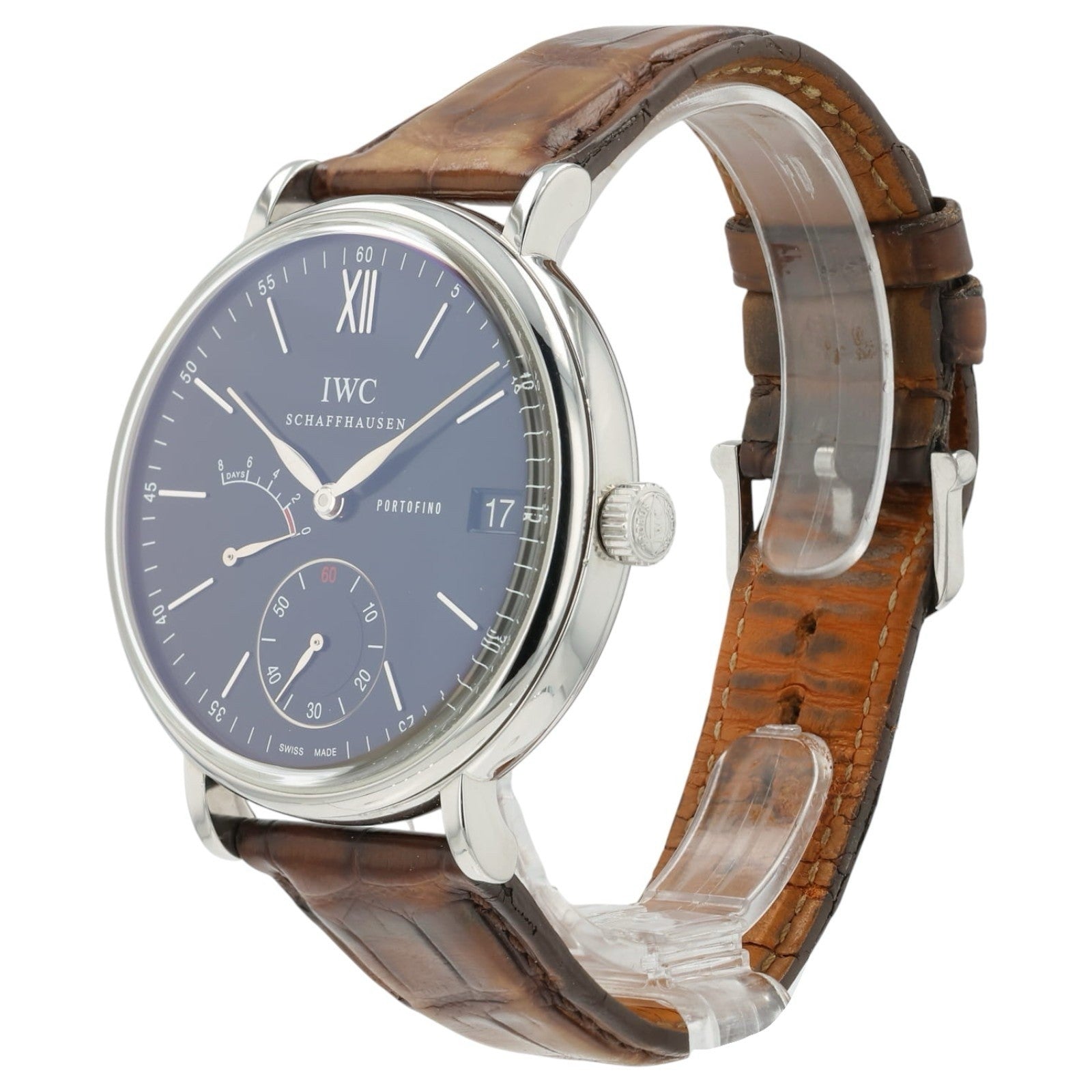 IWC Portofino Black Dial Stainless Steel 45mm Manual Wind Men’s Watch IW510102