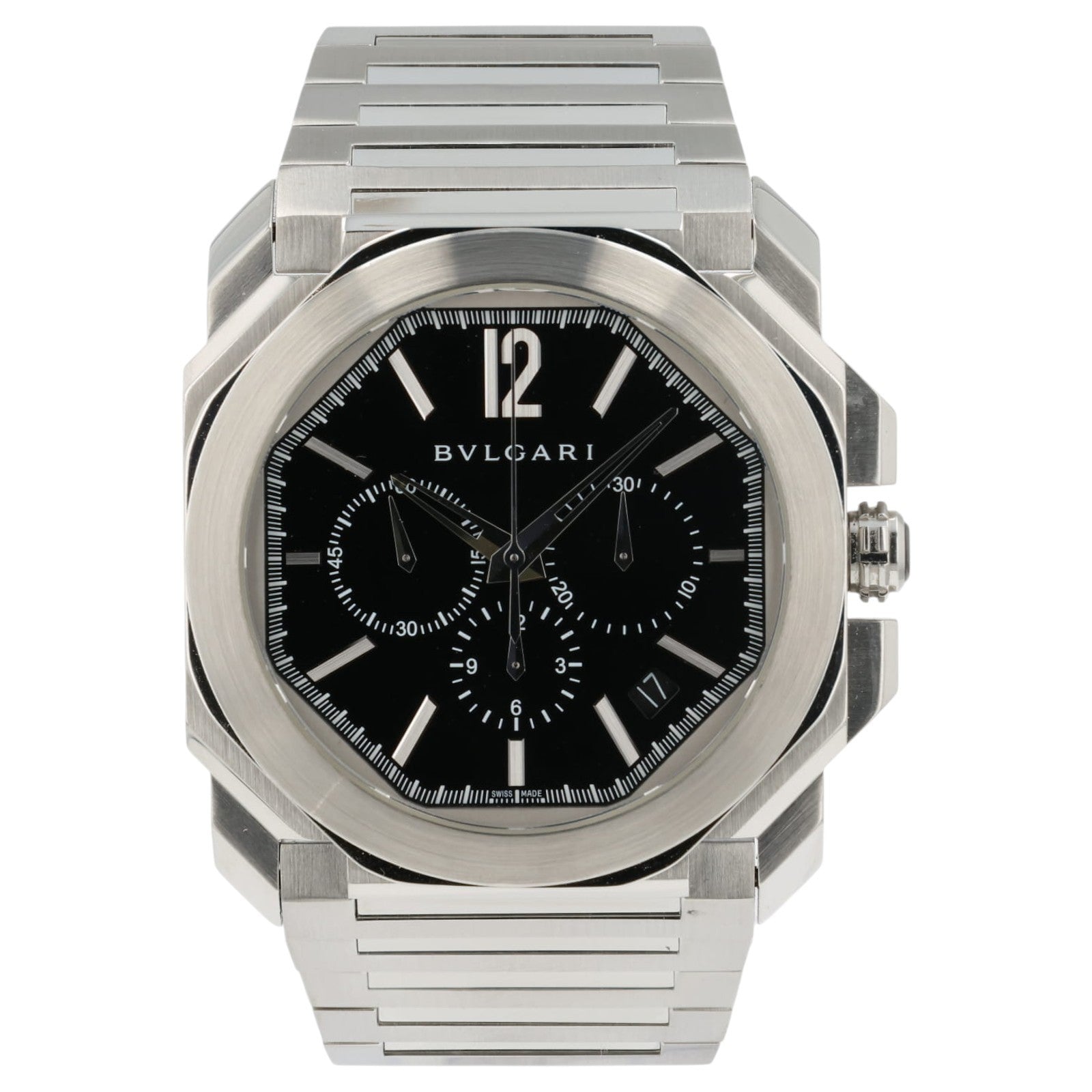 Bulgari Octo Chrono Black Dial Stainless Steel 41mm Automatic Mens BGO 41 S CH