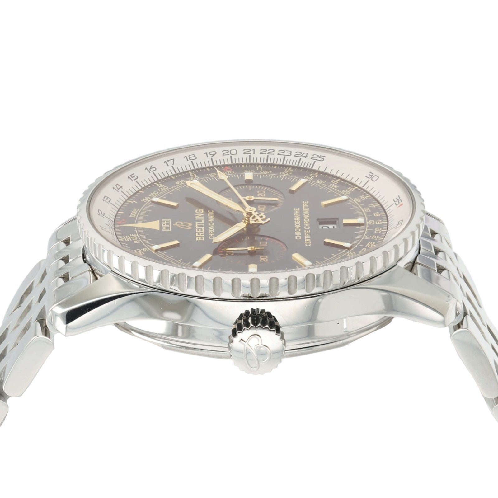 Breitling Chrono-Matic Black Dial Steel 41.5mm Automatic Mens Chronograph A41350