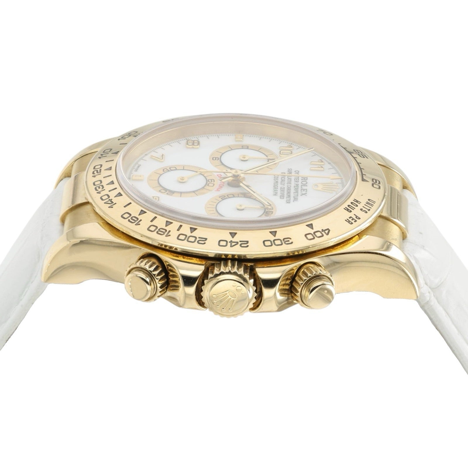 Rolex Daytona White Dial 18k Yellow Gold 40mm Automatic Mens Watch 116518