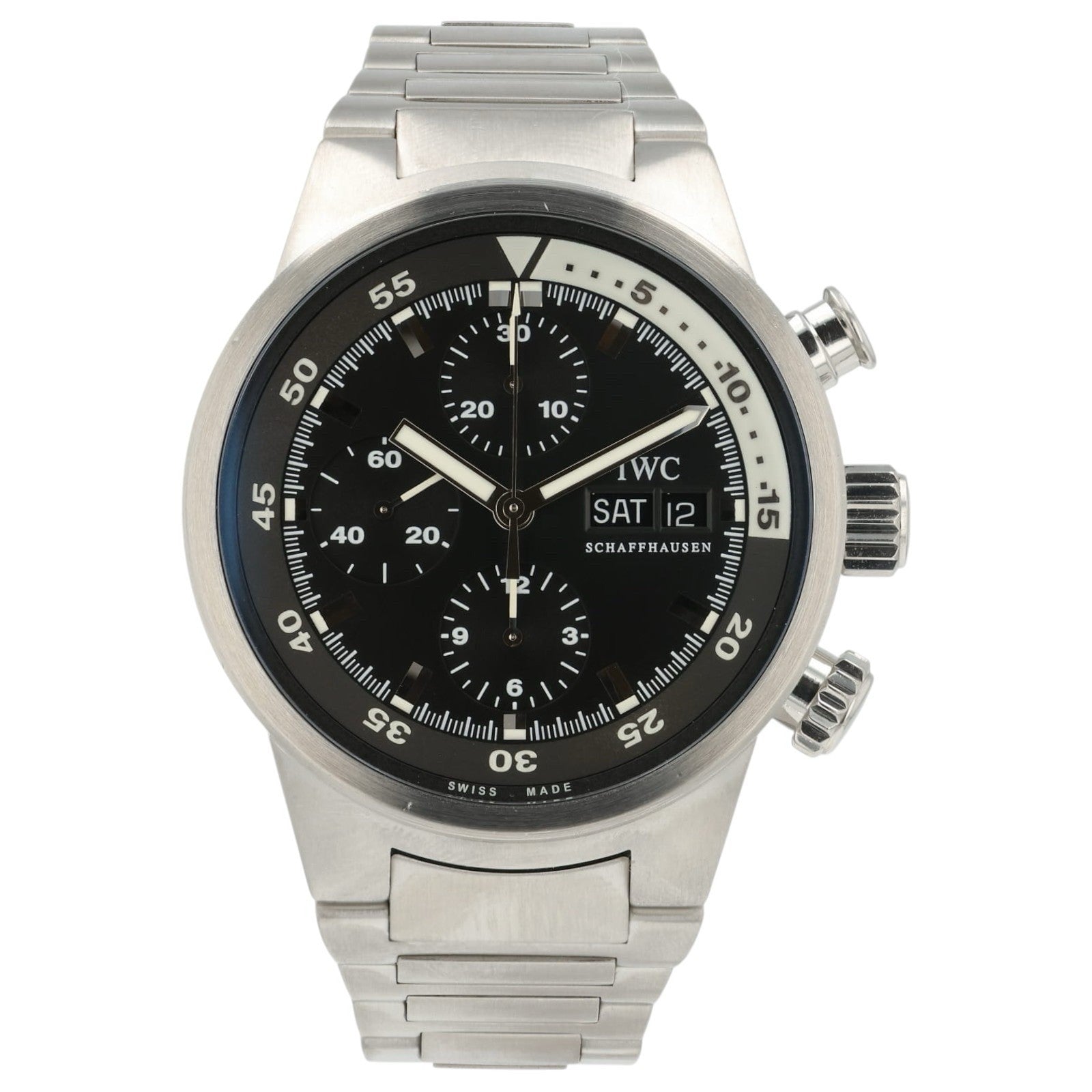 IWC Aquatimer Day Date Black Dial Stainless Steel 42mm Automatic Men’s IW371928