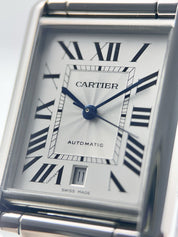 Cartier Tank Stainless Steel Silver Dial 31mm Automatic Men’s Watch WSTA0053