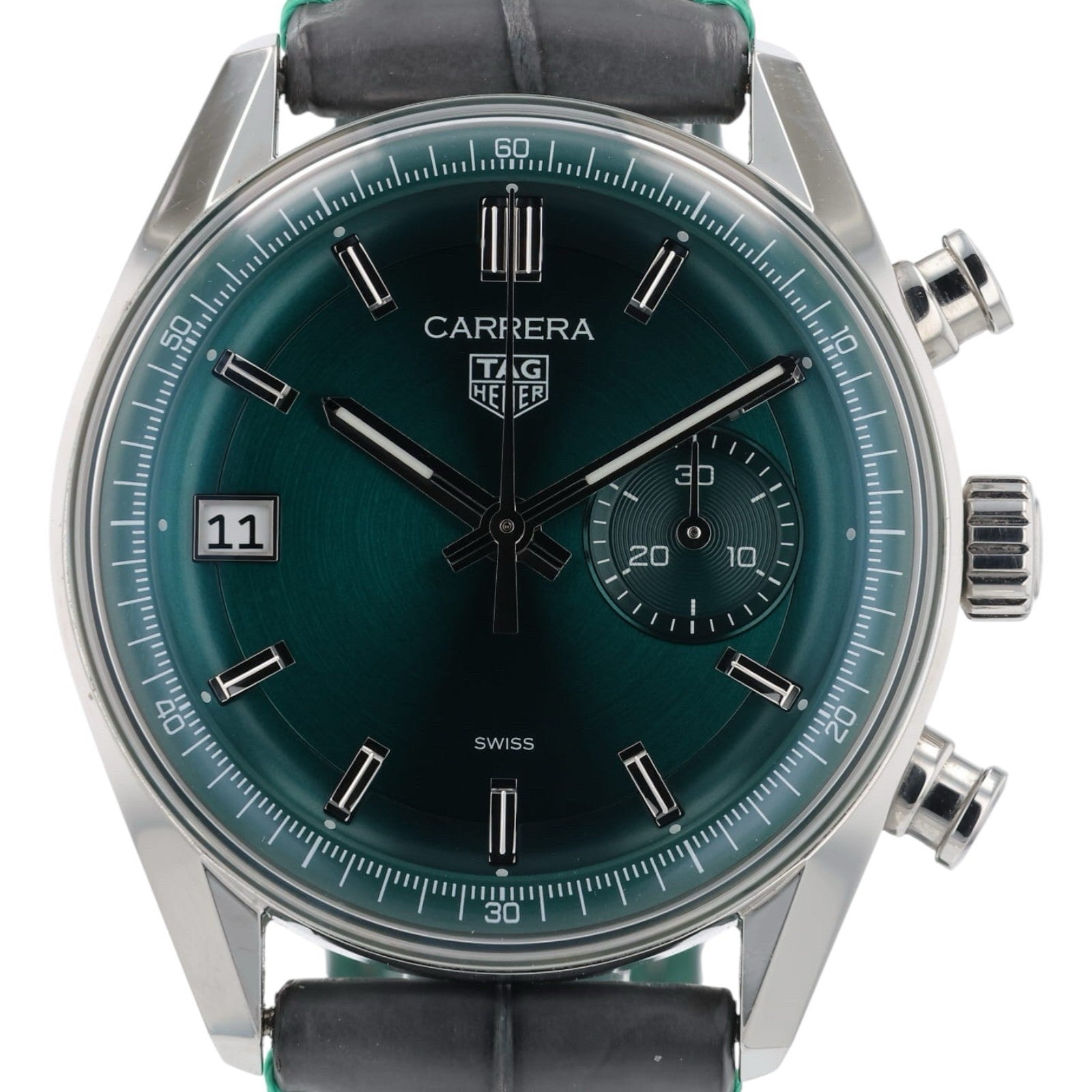 Tag Heuer Green Dial Stainless Steel 39mm Automatic Movement Mens Watch CBS2211