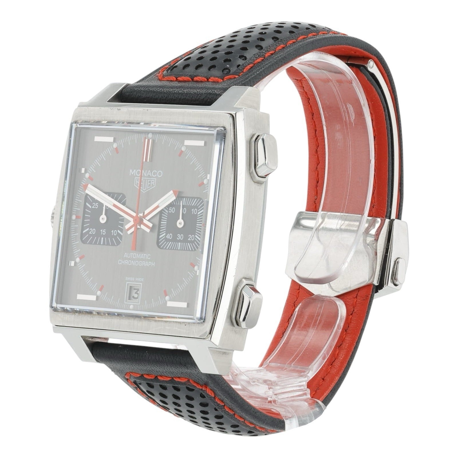 Tag Heuer Monaco Stainless Steel Grey Dial 39mm Automatic Mens Watch CAW211B