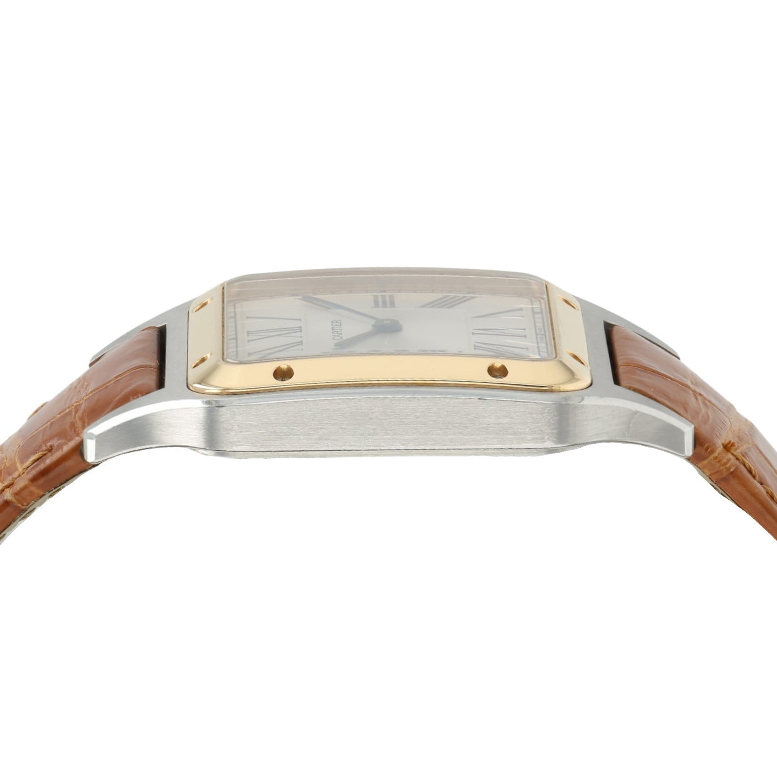 Cartier Santos Dumont Large Silver Dial Steel & 18k Rose Gold 31mm WA2A0011
