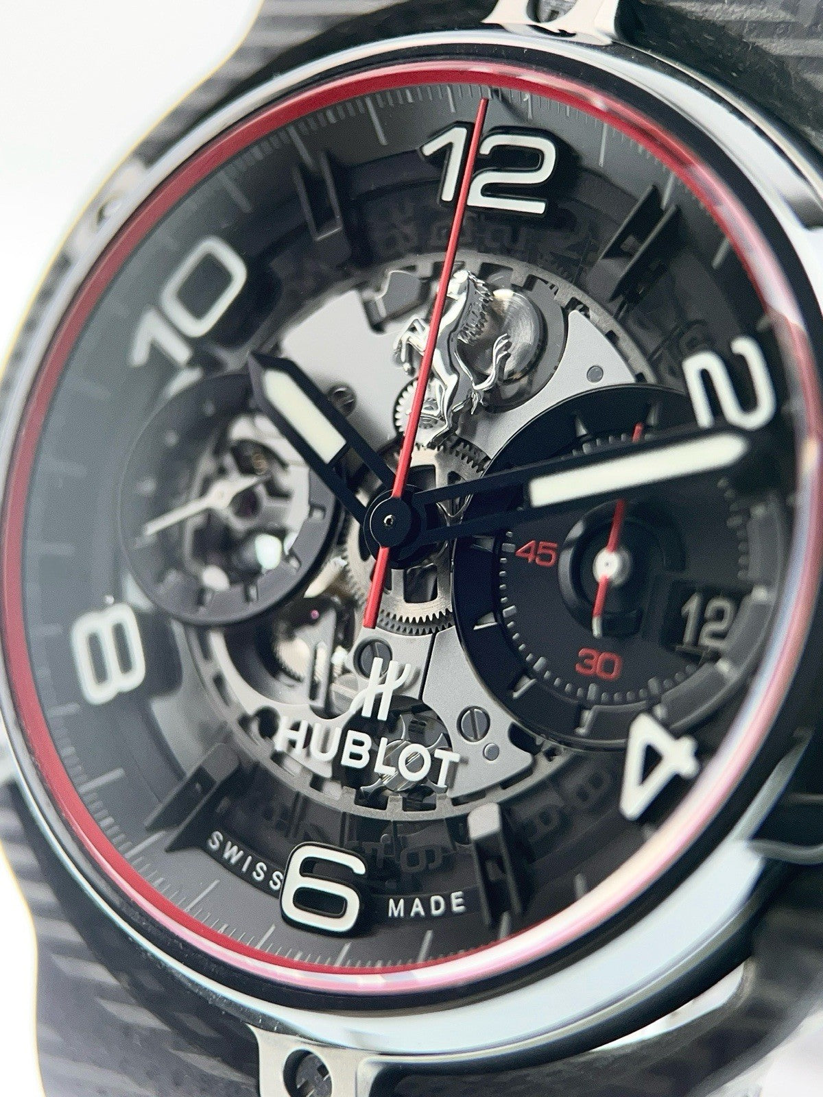 Hublot Classic Fusion Ferrari Carbon Skeleton Dial 45mm Auto Mens 526.QB.0124.VR