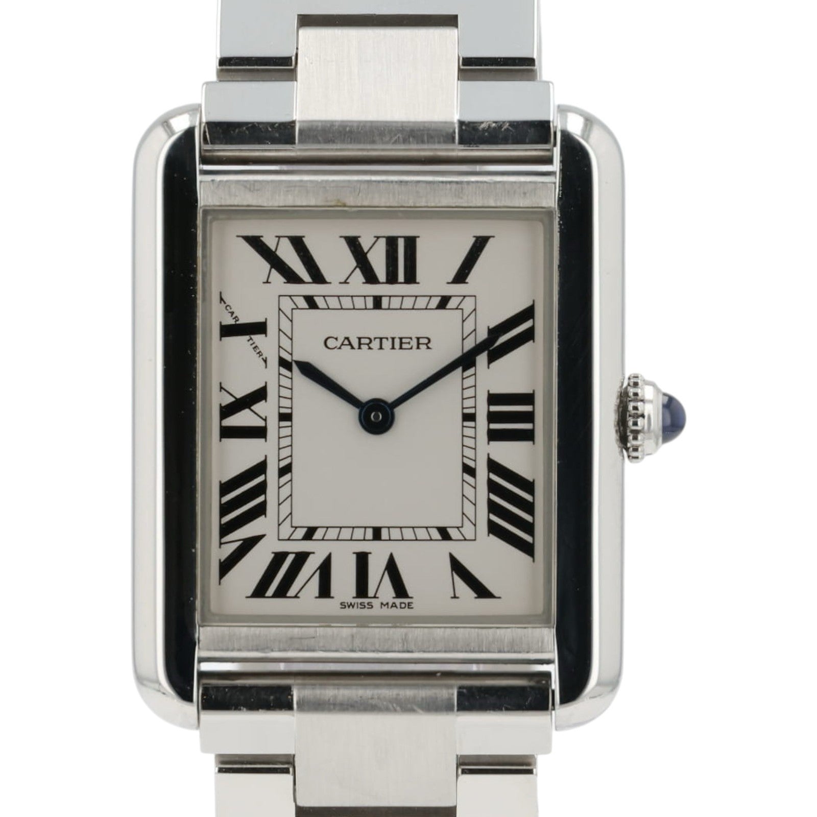 Cartier Tank Solo Silver Dial Stainless Steel 24mm Quartz Women's Watch W5200013