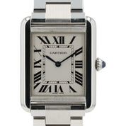Cartier Tank Solo Silver Dial Stainless Steel 24mm Quartz Women's Watch W5200013