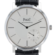 Piaget Altiplano White Dial 18k White Gold Automatic Movement Mens Watch P10697