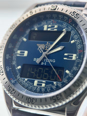 Breitling B1 Stainless Steel Blue Dial 43mm Quartz Movement Men's Watch A68062