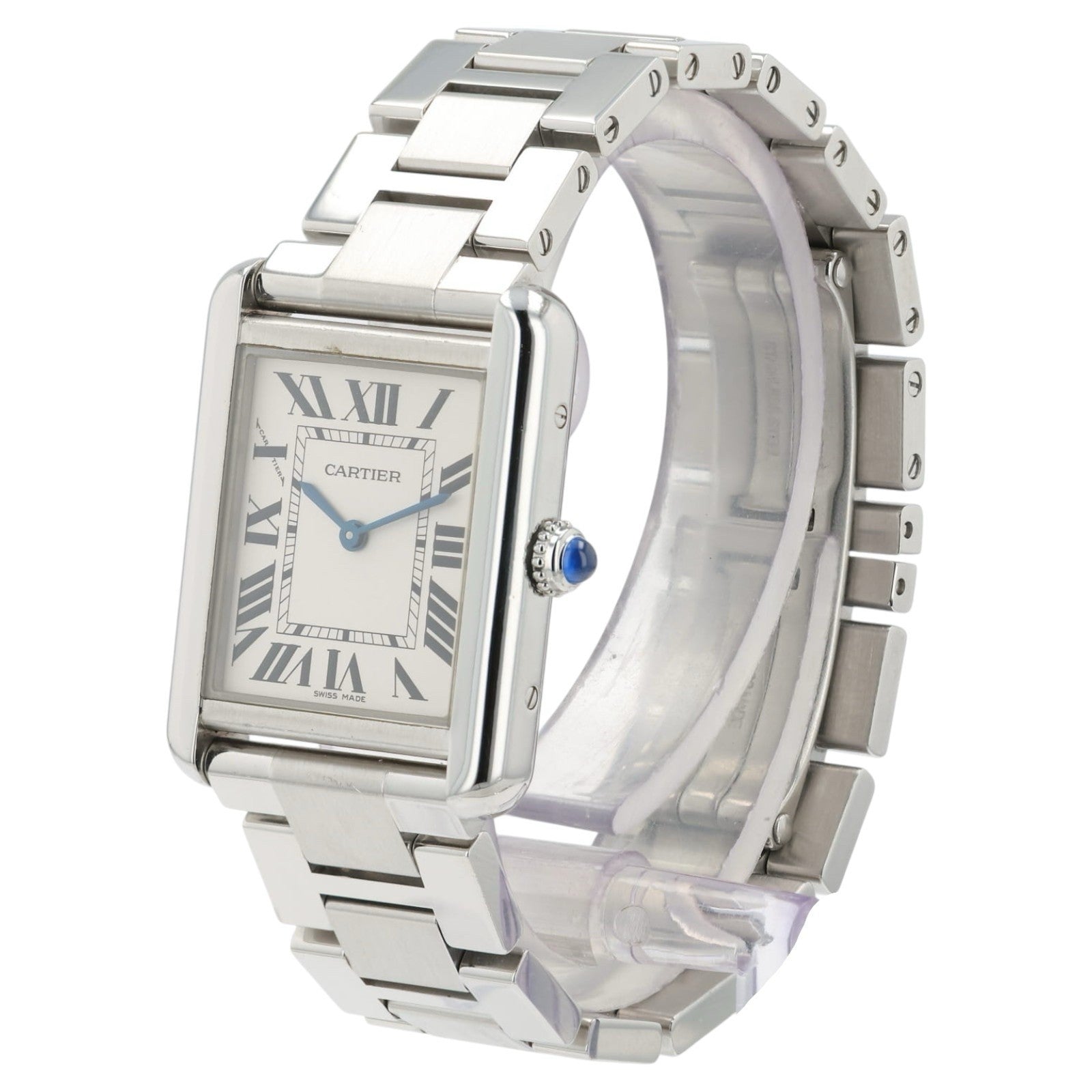 Cartier Tank Solo Silver Dial Stainless Steel 24mm Quartz Women's Watch W5200013