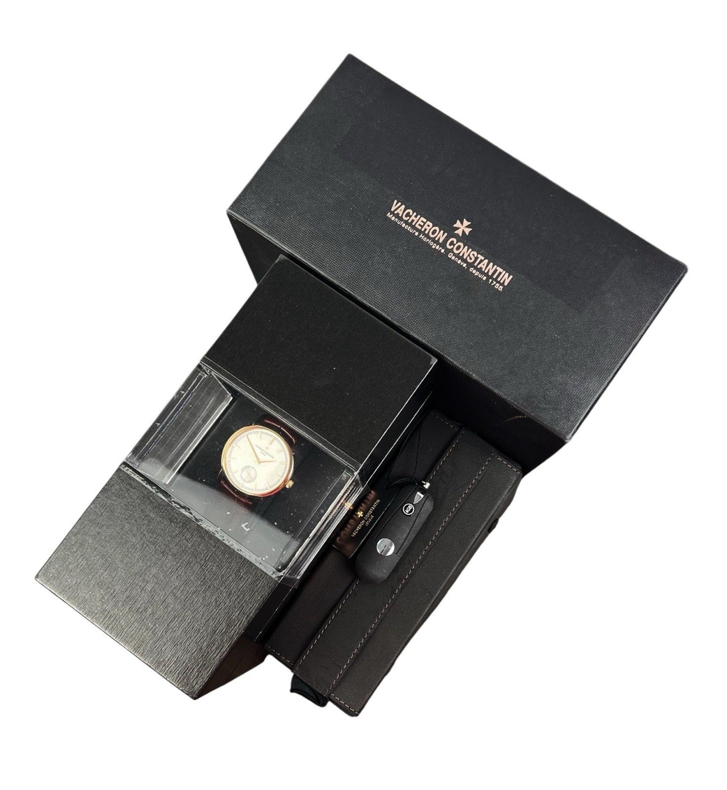 Vacheron Constantine Silver Dial 18k Rose Gold 38mm Manual Wind Mens Watch 82172