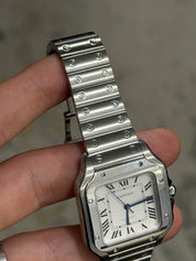 2023 Cartier Santos Automatic Stainless White Dial Midsize Watch 35mm WSSA0029