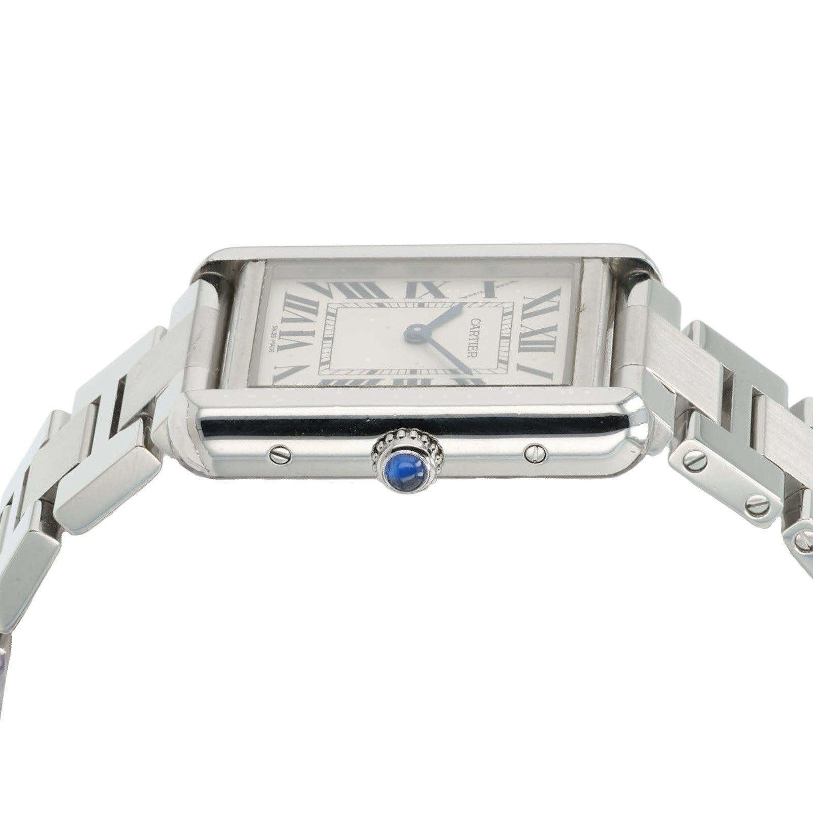 Cartier Tank Solo Silver Dial Stainless Steel 24mm Quartz Women's Watch W5200013