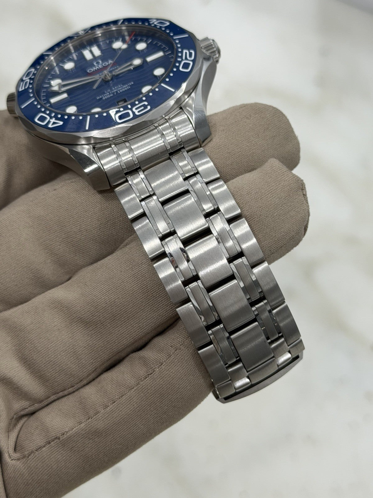 2025 Omega Seamaster Date 300m Diver Blue Ceramic Watch 210.30.42.20.03.001