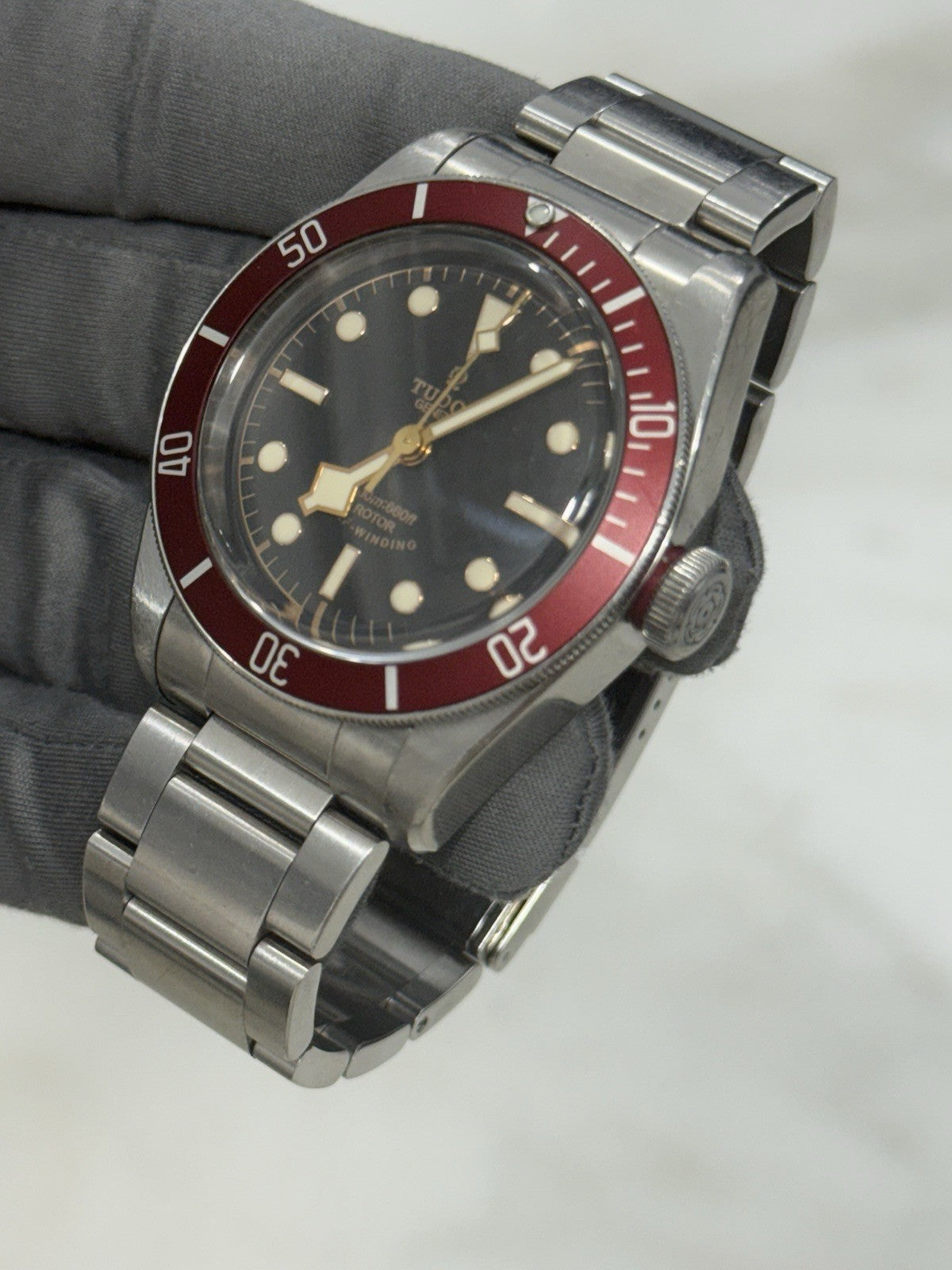 Tudor Black Bay Smiley Stainless Steel Red 41mm Automatic Watch 79220R