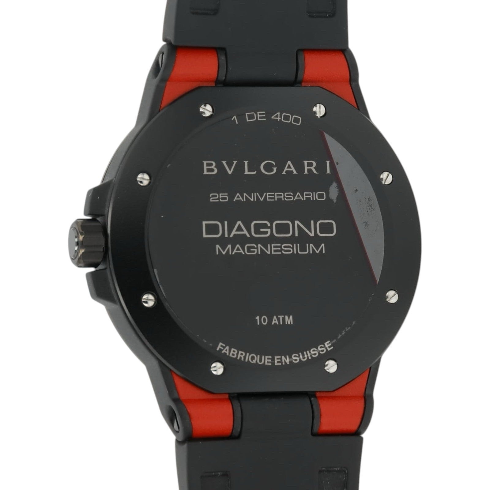 Bvlgari Diagono Magnesium Red Dial Steel 41mm Automatic Men’s Watch DG 41 SMC