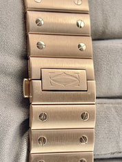 Cartier Santos 18k Rose Gold Silver Color Dial 40mm Automatic Mens WGSA0018