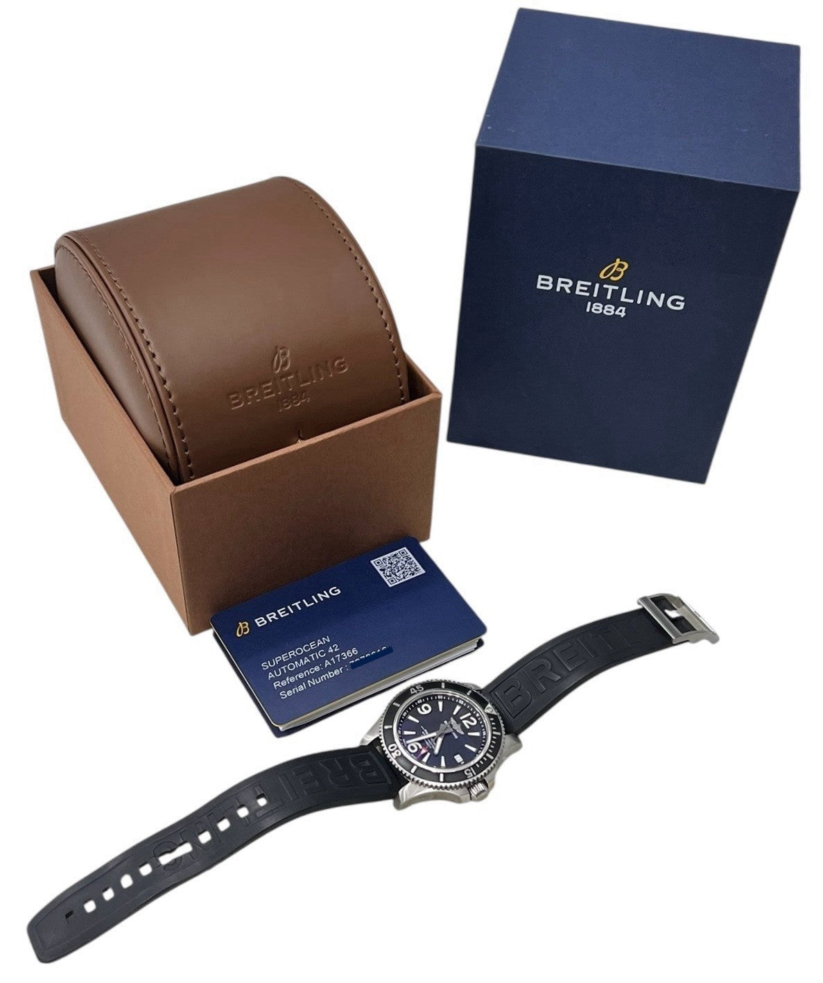 Breitling Superocean Stainless Steel Black Dial 42mm Automatic Mens Watch A17366