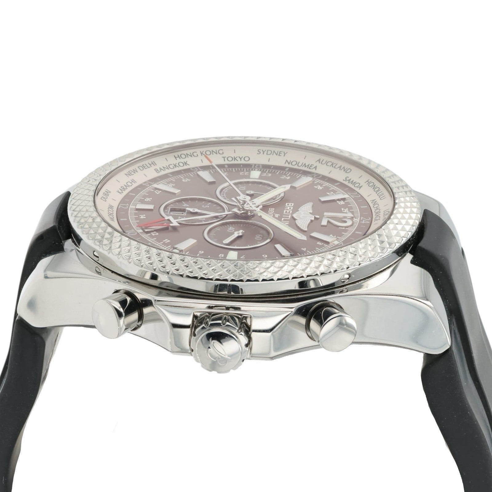 Breitling Bentley GMT Brown Dial Stainless Steel 49mm Automatic Mens A47362