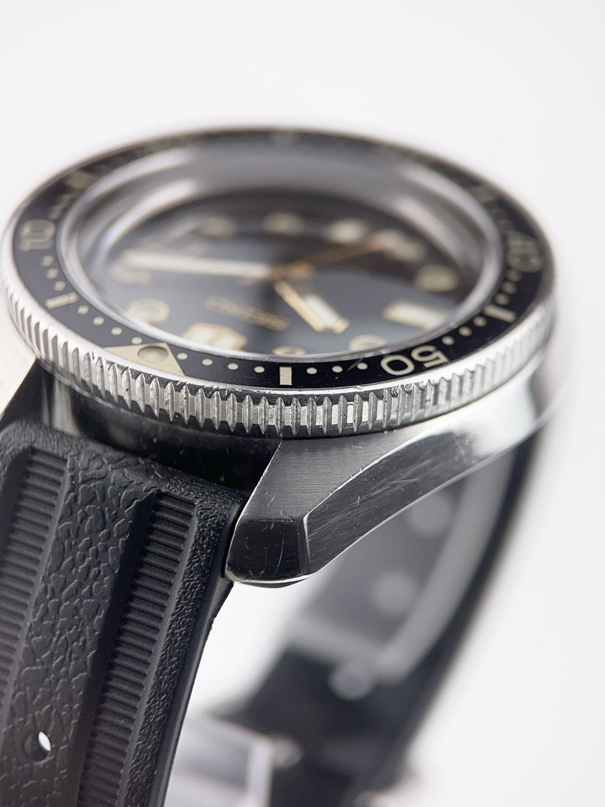 Seiko Stainless Steel Black Dial 44mm Automatic Movement Mens Watch 6159-7000