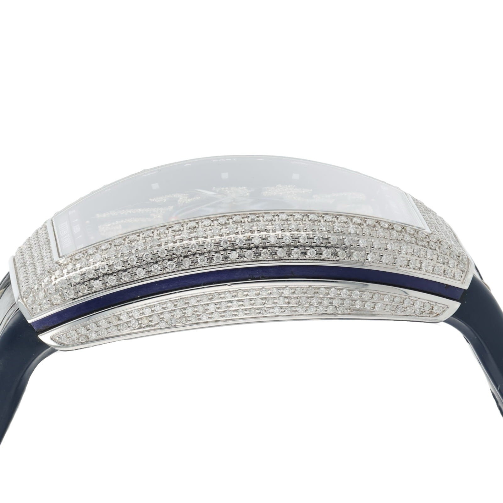 Franck Muller Vanguard Diamond Steel Blue Dial 45mm Auto Men's Watch V45 SC DT