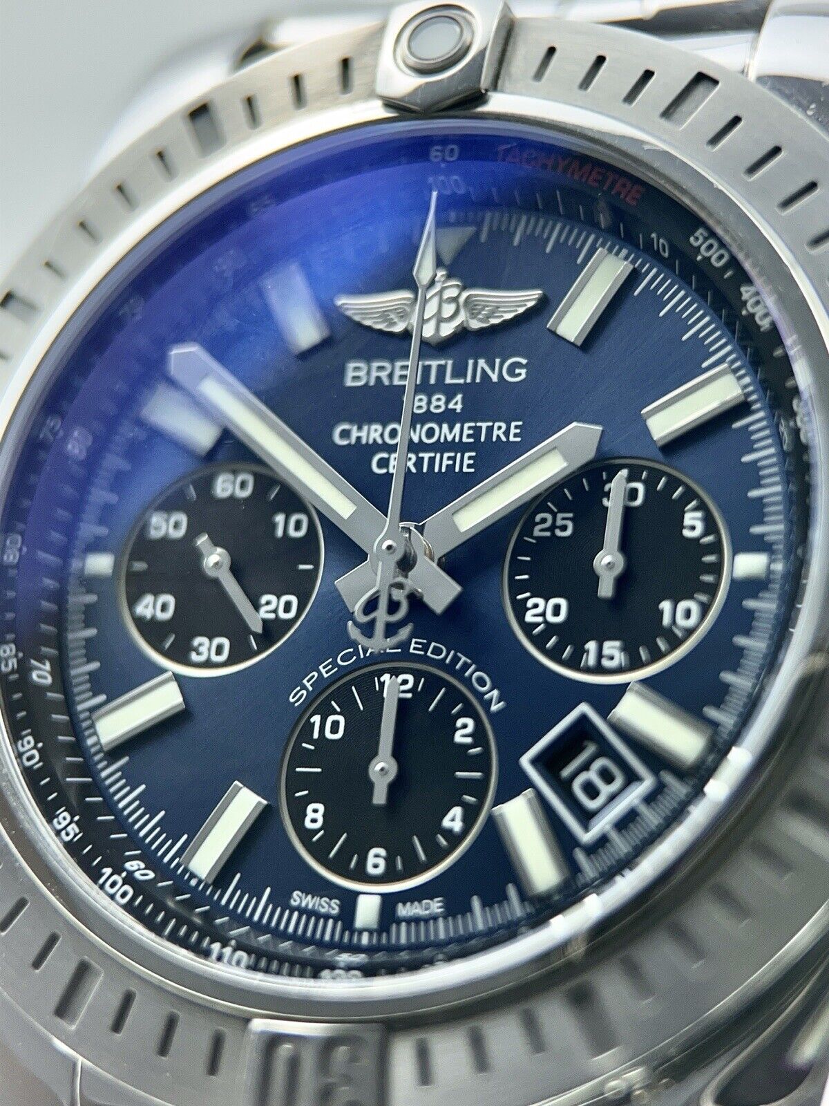 Breitling Chronomat Stainless Steel Blue 44mm Automatic Men’s Watch AB0115