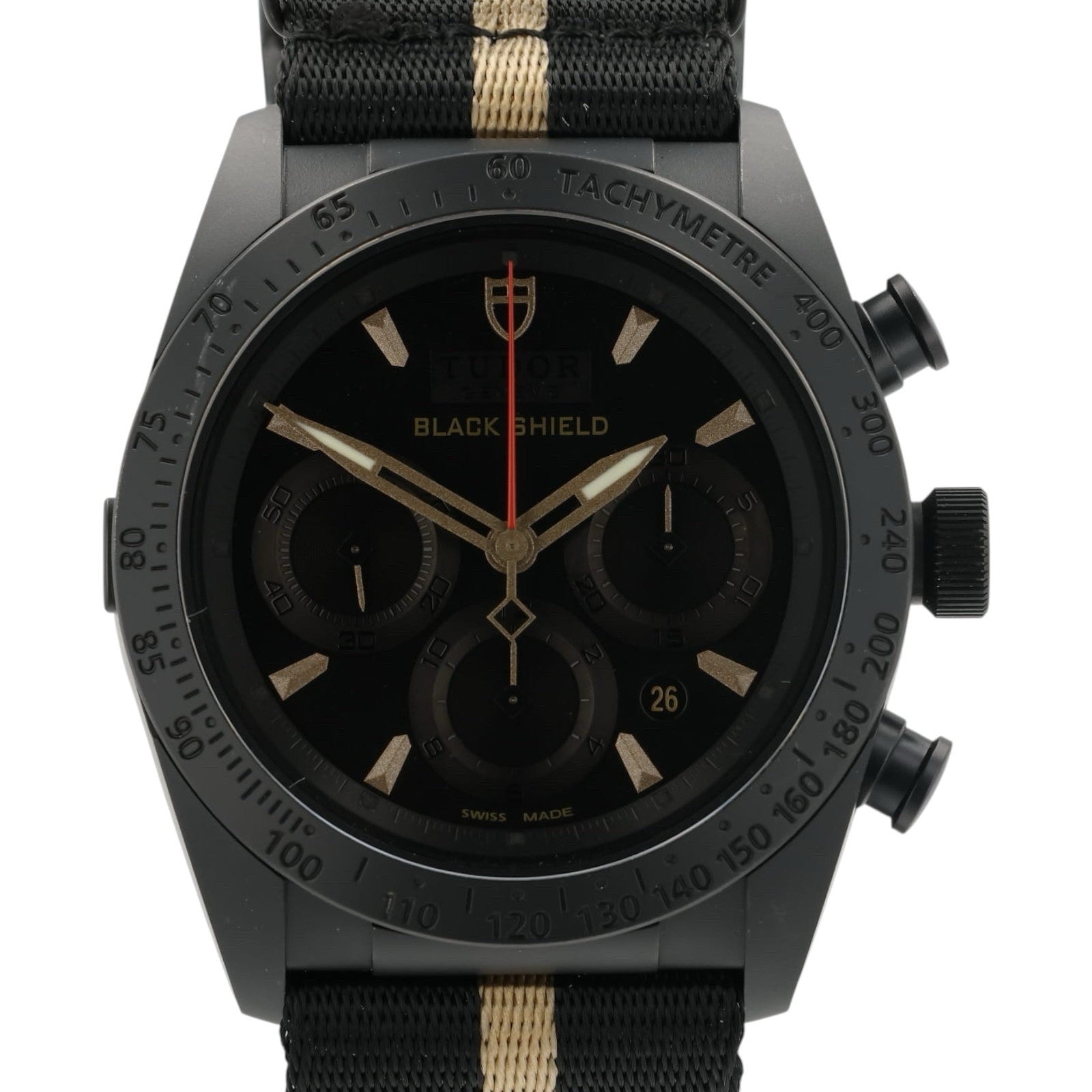 Tudor Blackshield Chronograph Black Dial Ceramic 42mm Automatic Mens Watch 42000