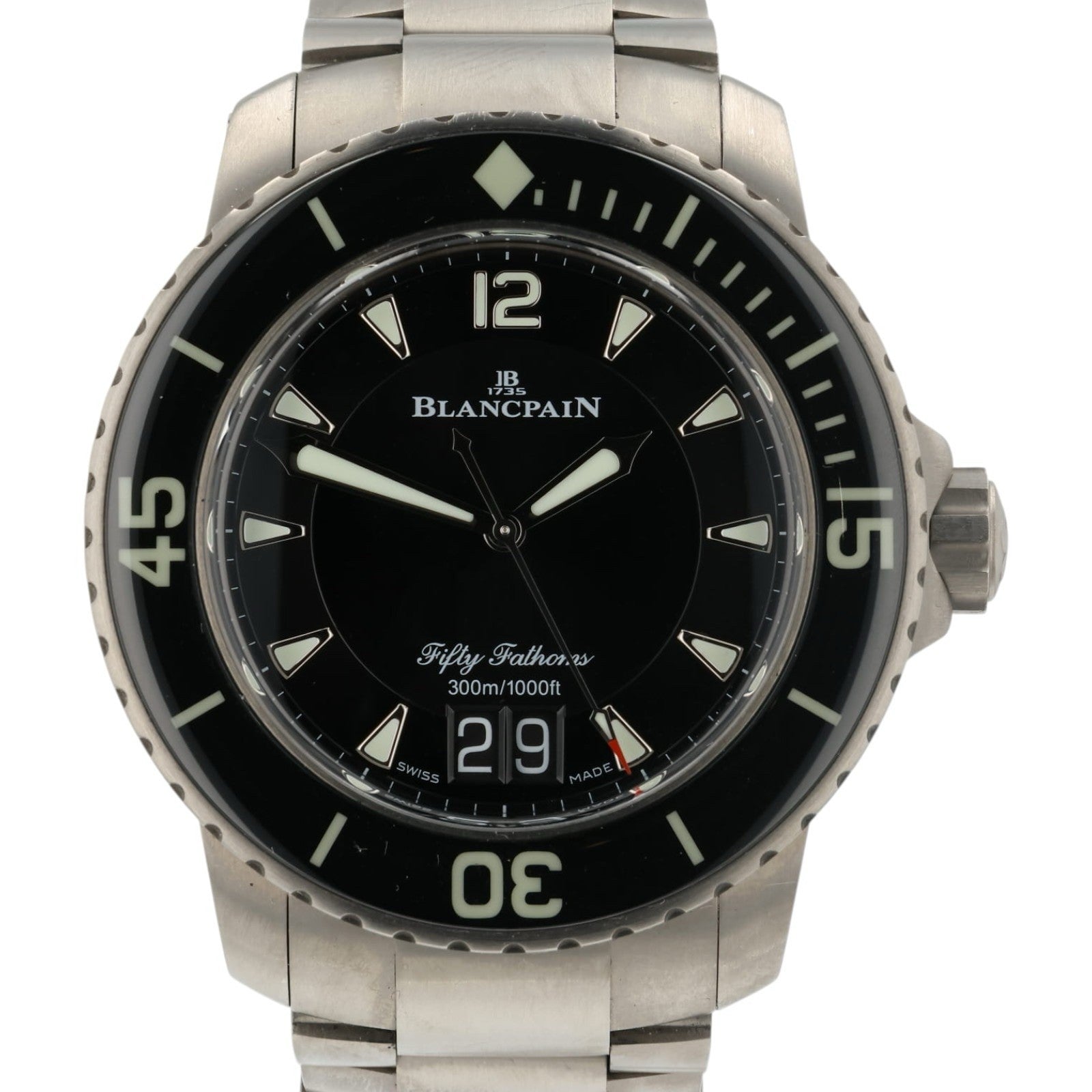 Blancpain Fifty Fathoms Black Dial Titanium 45mm Automatic Men’s 5015-12B30-98B