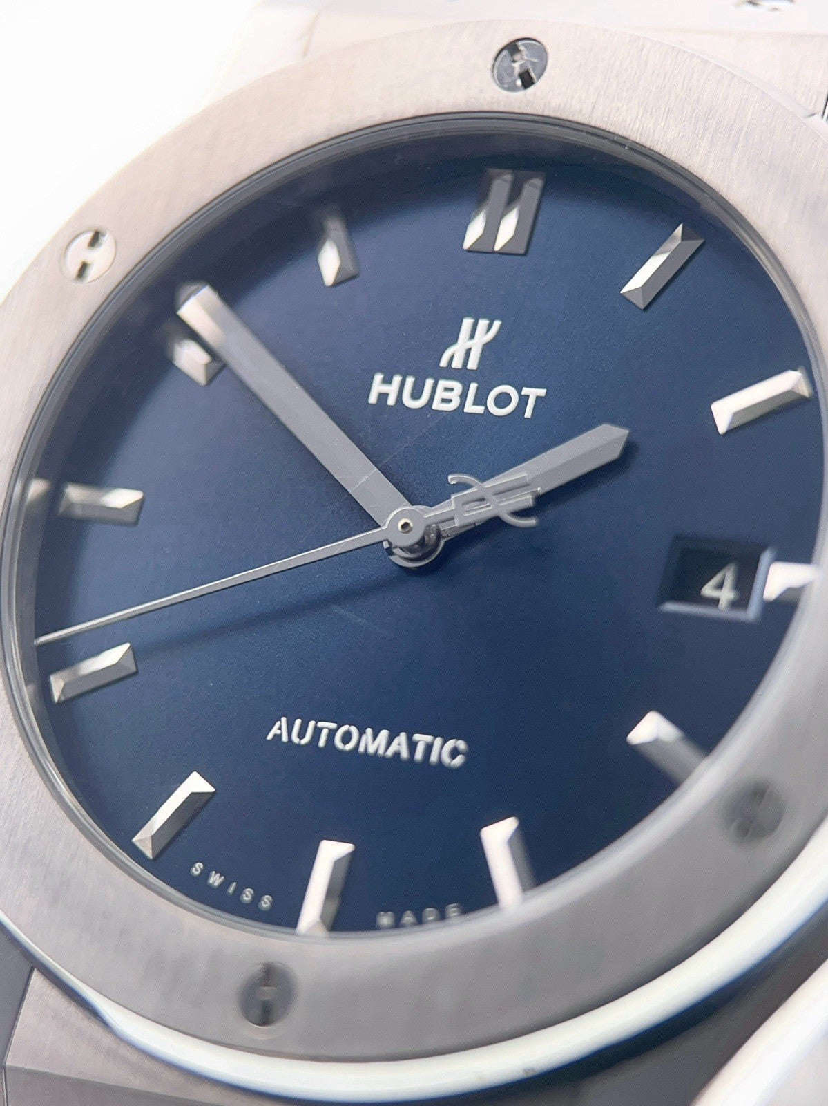 Hublot Classic Fusion Titanium Blue Dial 45mm Men's Watch 511.NS.7170.LR