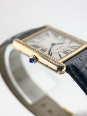 Cartier Tank Solo 18k Rose Gold Diamond Bezel 24mm Quartz Women's Watch 3167