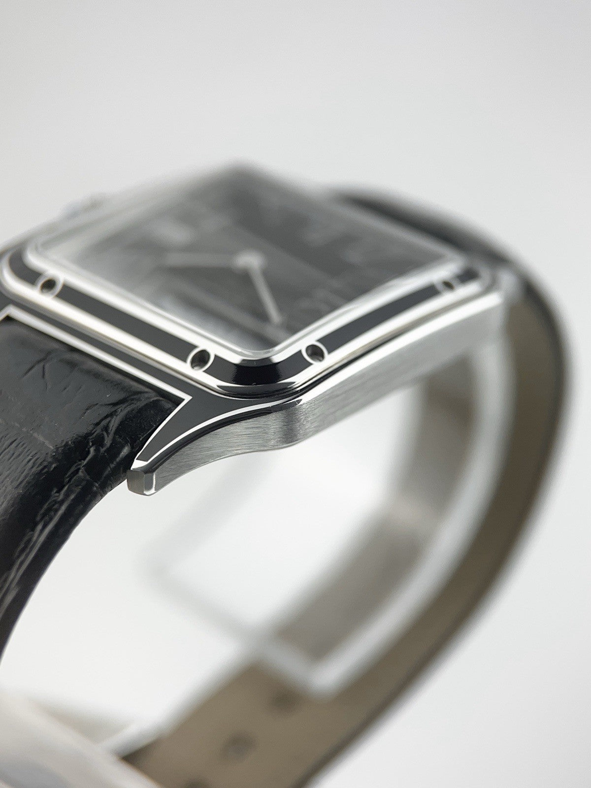 Cartier Santos Dumont Steel Black Dial 31mm Manual Wind Men’s Watch WSSA0046