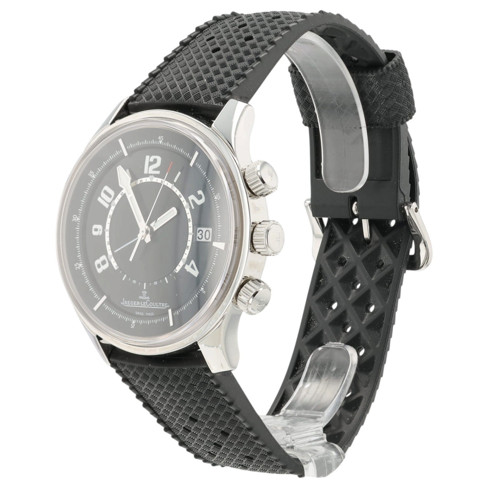 LeCoultre AMVOX Aston Martin Black Dial Steel 42mm Auto Alarm Watch 190.8.97