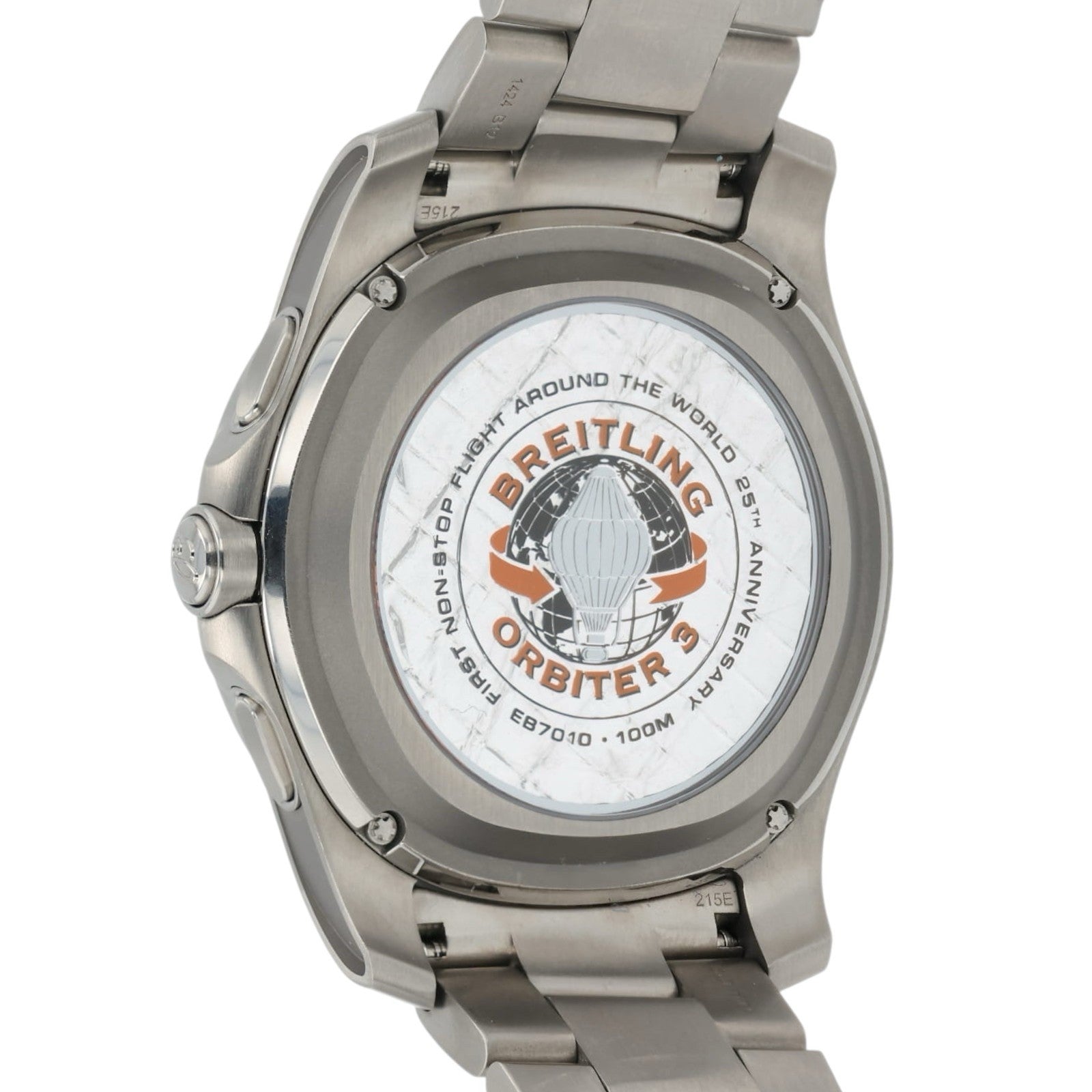 Breitling Aerospace Orange Dial Titanium 43mm Quartz Movement Mens Watch EB7010