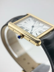 Cartier Tank Solo XL 18k Yellow Gold Black Leather Strap 31mm Automatic W5200026