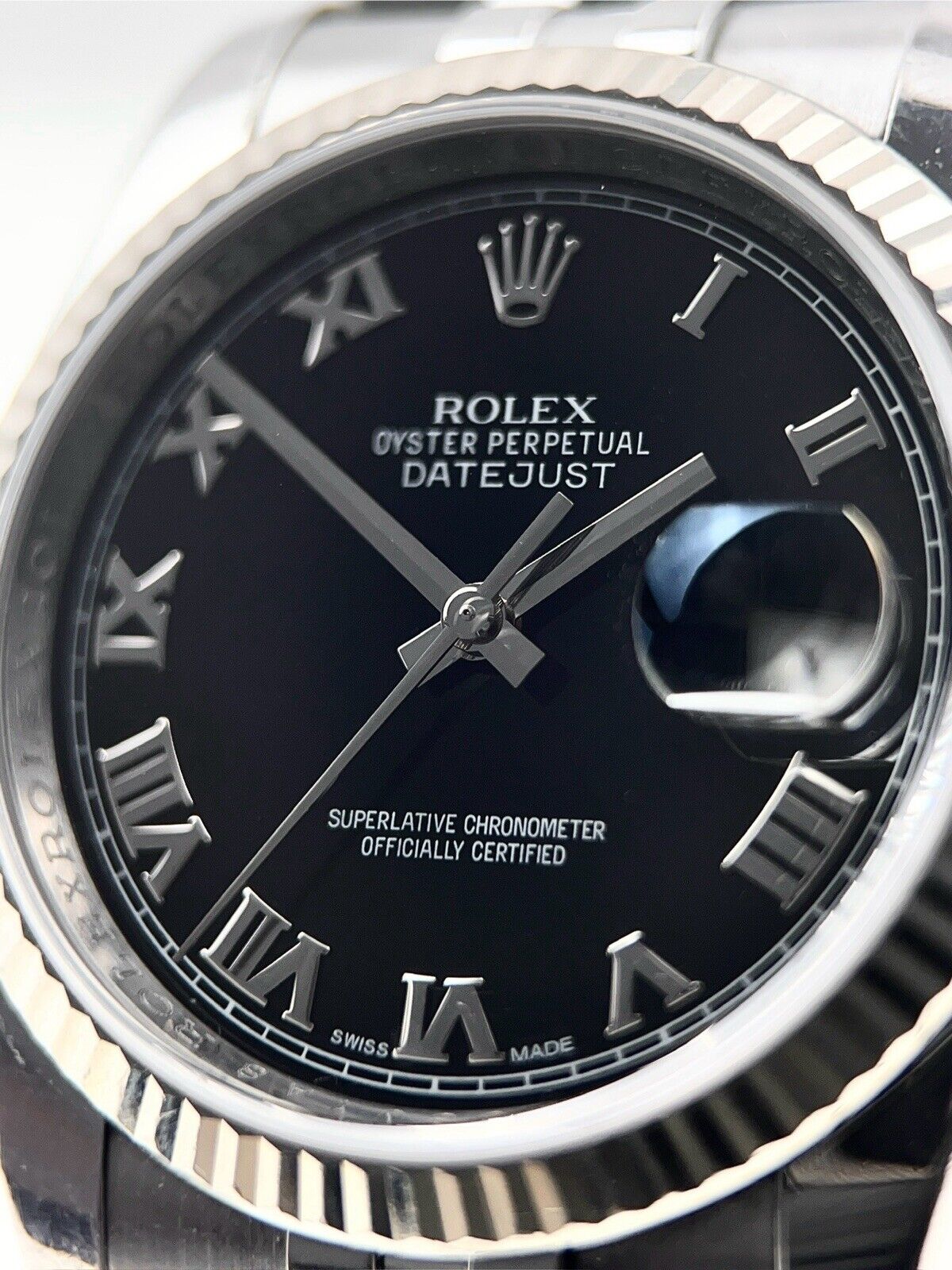 Rolex Datejust Stainless Steel 36mm Automatic Men’s Watch Black Dial 116234