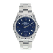 Rolex Air King Stainless Steel Blue Dial 34mm Automatic Men's Watch 14010M