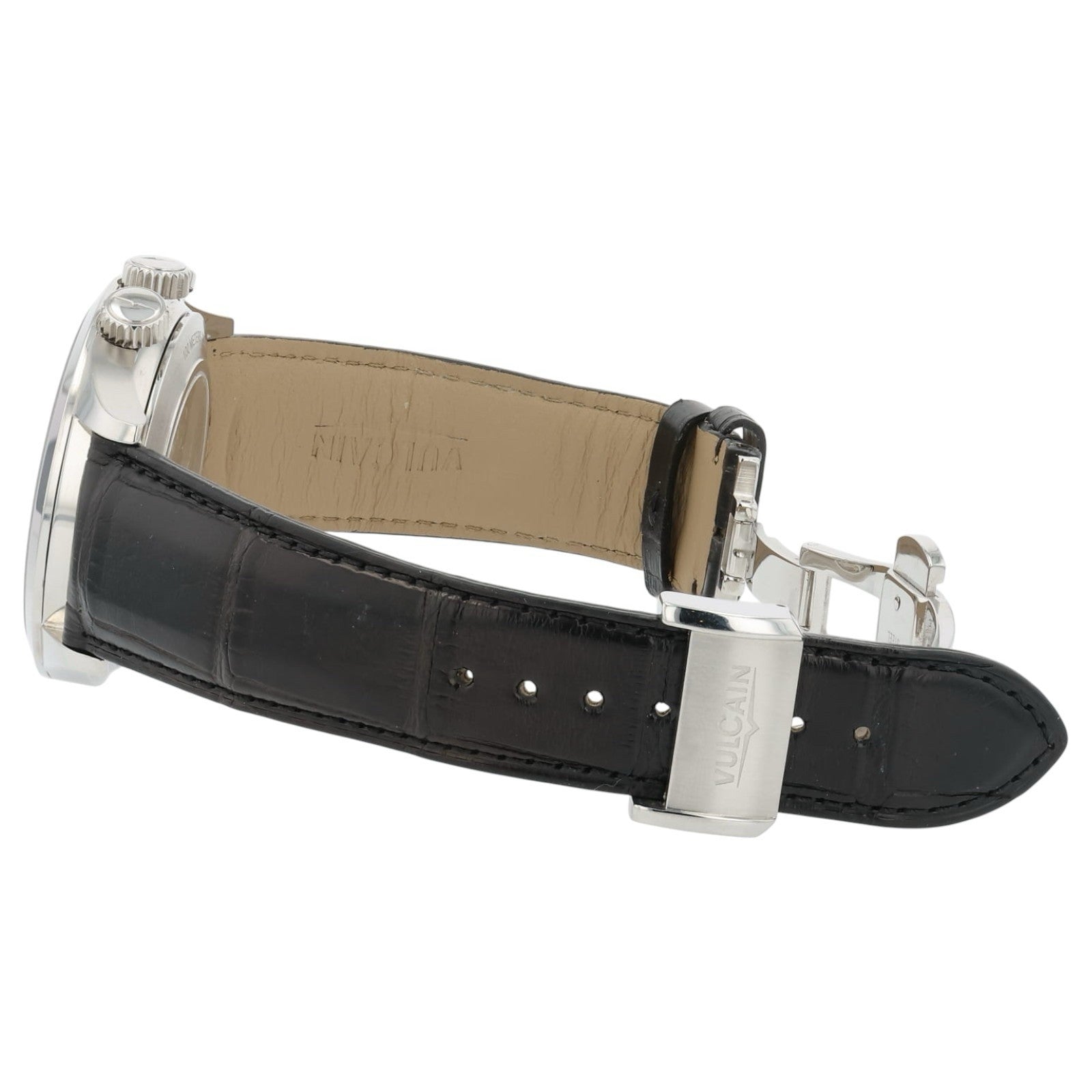 Vulcain Aviator Cricket GMT Steel Black Dial 42mm Manual Wind Watch 100135.2